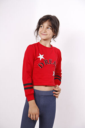 Toontoy Kız Çocuk Yıldızlı Dream Baskılı Sweatshirt