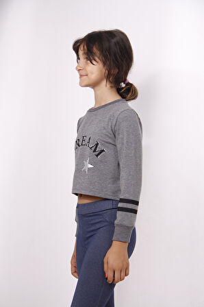 Toontoy Kız Çocuk Yıldızlı Dream Baskılı Sweatshirt
