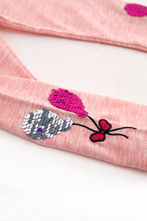 Toontoy Kız Çocuk Paçası Çevirmeli Pullu Tayt