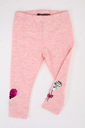 Toontoy Kız Çocuk Paçası Çevirmeli Pullu Tayt