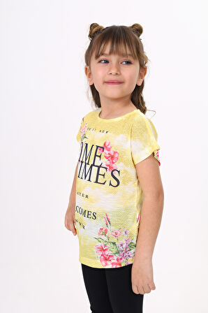 Toontoy Kız Çocuk Sometimes Baskılı Tişört