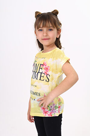 Toontoy Kız Çocuk Sometimes Baskılı Tişört