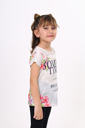 Toontoy Kız Çocuk Sometimes Baskılı Tişört