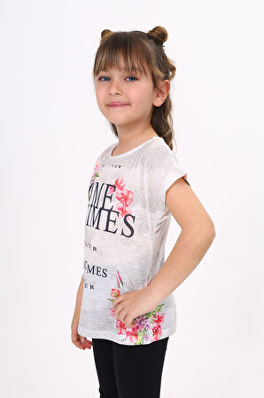 Toontoy Kız Çocuk Sometimes Baskılı Tişört