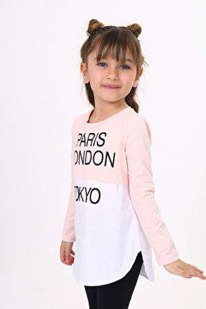 Toontoy Kız Çocuk Paris London Baskılı T-Shirt