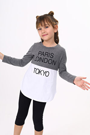 Toontoy Kız Çocuk Paris London Baskılı T-Shirt