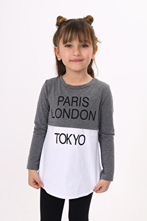 Toontoy Kız Çocuk Paris London Baskılı T-Shirt
