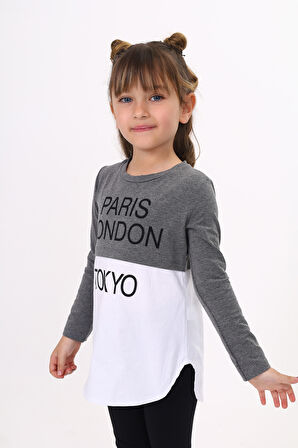 Toontoy Kız Çocuk Paris London Baskılı T-Shirt