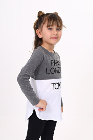 Toontoy Kız Çocuk Paris London Baskılı T-Shirt