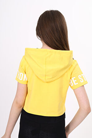 Toontoy Kız Çocuk Be Strong Baskılı Kapüşonlu Tişört