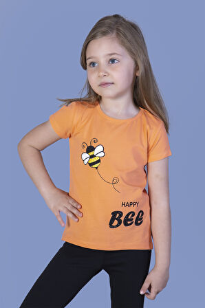 Toontoy Kız Çocuk Arı Baskılı Tişört