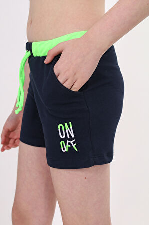 Toontoy Kız Çocuk Nakış İşlemeli Beli Lastikli Cepli Şort