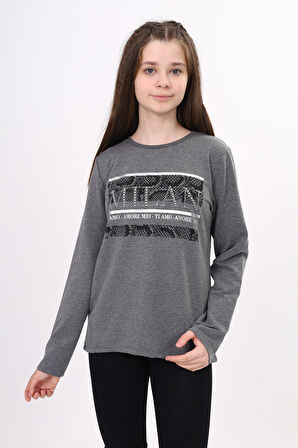 Toontoy Kız Çocuk Milan Baskılı Sweatshirt