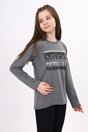 Toontoy Kız Çocuk Milan Baskılı Sweatshirt