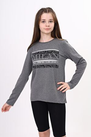 Toontoy Kız Çocuk Milan Baskılı Sweatshirt