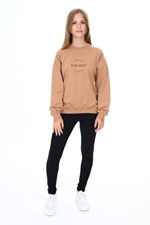 Toontoy Kız Çocuk Baskılı Taytlı Takım