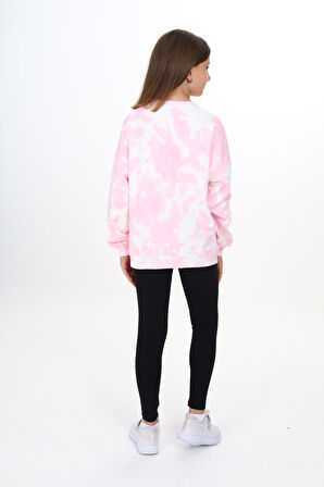 Toontoy Kız Çocuk Batik Desenli Baskılı Taytlı Takım