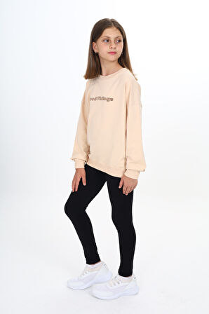 Toontoy Kız Çocuk Baskılı Taytlı Takım