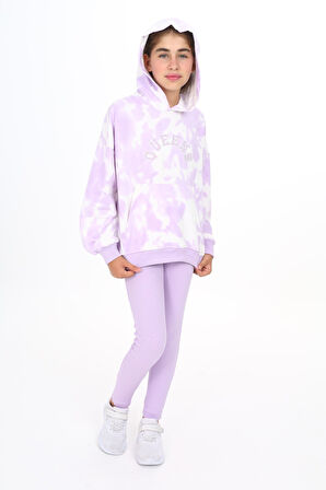 Toontoy Kız Çocuk Batik Desenli Taytlı Takım