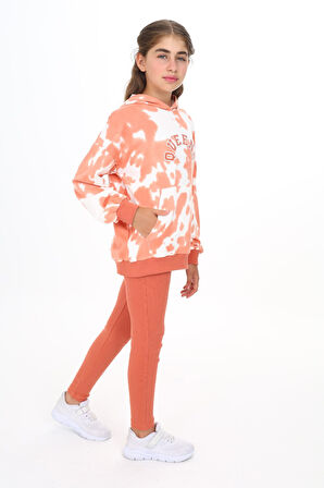 Toontoy Kız Çocuk Batik Desenli Taytlı Takım