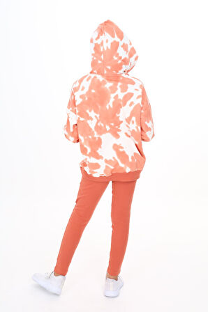 Toontoy Kız Çocuk Batik Desenli Taytlı Takım