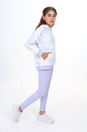 Toontoy Kız Çocuk Batik Desenli Taytlı Takım