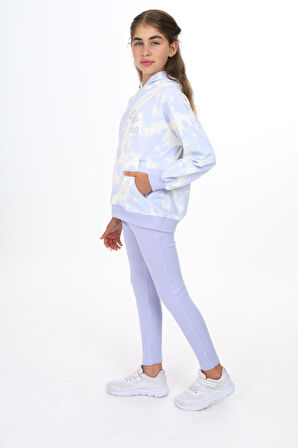 Toontoy Kız Çocuk Batik Desenli Taytlı Takım