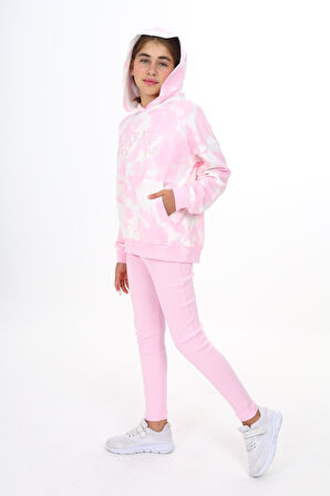 Toontoy Kız Çocuk Batik Desenli Taytlı Takım