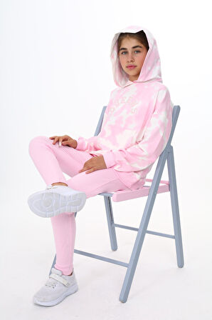 Toontoy Kız Çocuk Batik Desenli Taytlı Takım