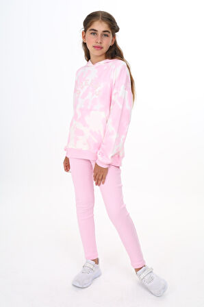 Toontoy Kız Çocuk Batik Desenli Taytlı Takım