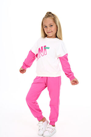 Toontoy Kız Çocuk Baskılı Eşofman Takım