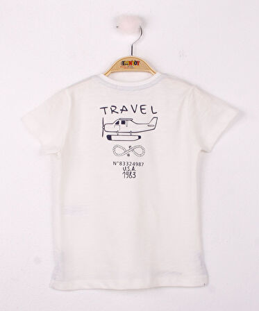 Toontoy Erkek Çocuk Cep Üstü Çapa Nakışlı T-Shirt