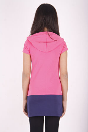 Toontoy Kız Çocuk Kapüşonlu Baskılı Tişört