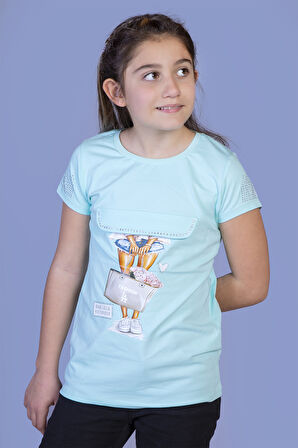 Toontoy Kız Çocuk Baskılı Tişört