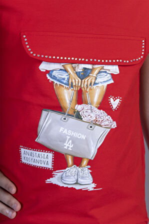 Toontoy Kız Çocuk Baskılı Tişört