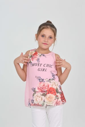 Toontoy Kız Çocuk Atlet Most Chic Girl Baskılı