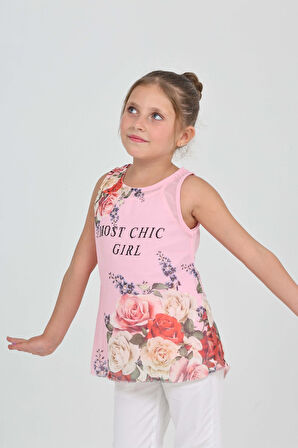 Toontoy Kız Çocuk Atlet Most Chic Girl Baskılı