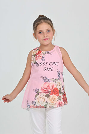 Toontoy Kız Çocuk Atlet Most Chic Girl Baskılı