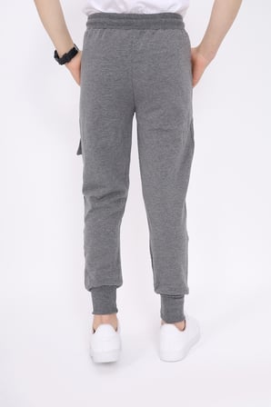Toontoy Erkek Çocuk Beli Paçası Ribanalı Fermuar Cepli Basic Jogger Eşofman Altı - Kargo Cep & 2 İplik