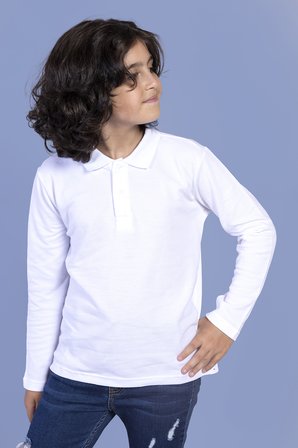 Toontoy Unisex Çocuk Polo Yaka Düğmeli Kısa Kollu Tişört