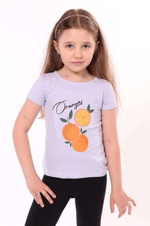 Toontoy Kız Bebek Baskılı Bisiklet Yaka Kısa Kollu Tişört