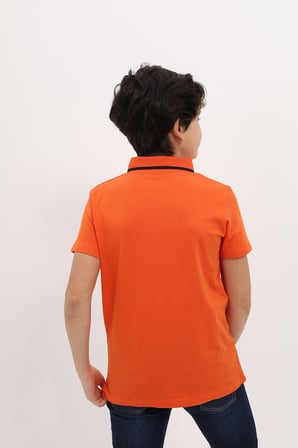 Toontoy Erkek Çocuk Baskılı Polo Yaka Düğmeli Kısa Kollu Tişört