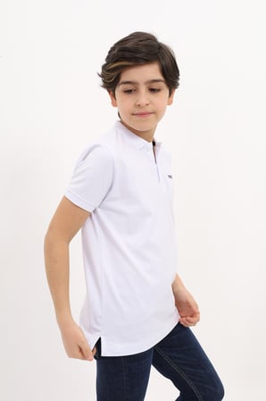 Toontoy Erkek Çocuk Baskılı Polo Yaka Düğmeli Kısa Kollu Tişört