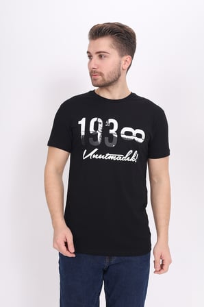Toontoy Unisex Atatürk Baskılı Bisiklet Yaka Kısa Kollu Tişört