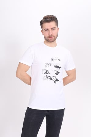 Toontoy Unisex Atatürk Baskılı Bisiklet Yaka Kısa Kollu Tişört