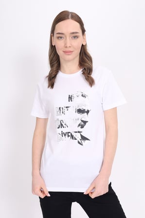 Toontoy Unisex Atatürk Baskılı Bisiklet Yaka Kısa Kollu Tişört