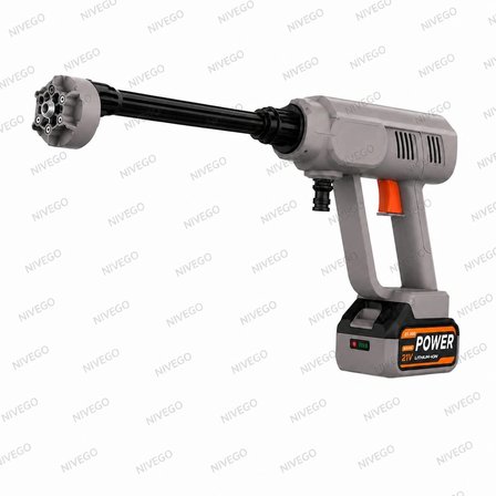 NVG Şarjlı Yüksek Basınçlı Araç Yıkama Makinesi | 6'sı 1 Arada 25000 mAh Çift Batarya | Köpük Hazneli | Mikrofiber Bez ve Sünger Hediyeli