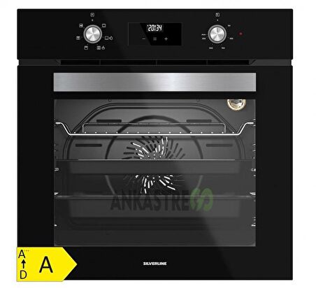 Silverline BO6502B02 - CS5343B01 Siyah Cam Ankastre Set