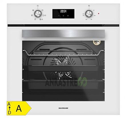 Silverline BO6502W02 - CS5343W01 Beyaz Cam Ankastre Set