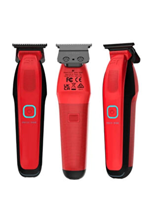 Supreme Trimmer Kırmızı Recharge Trimmer – 3 Şarj Seçeneği, Çıkarılabilir Pil, RGB LED Göstergeli